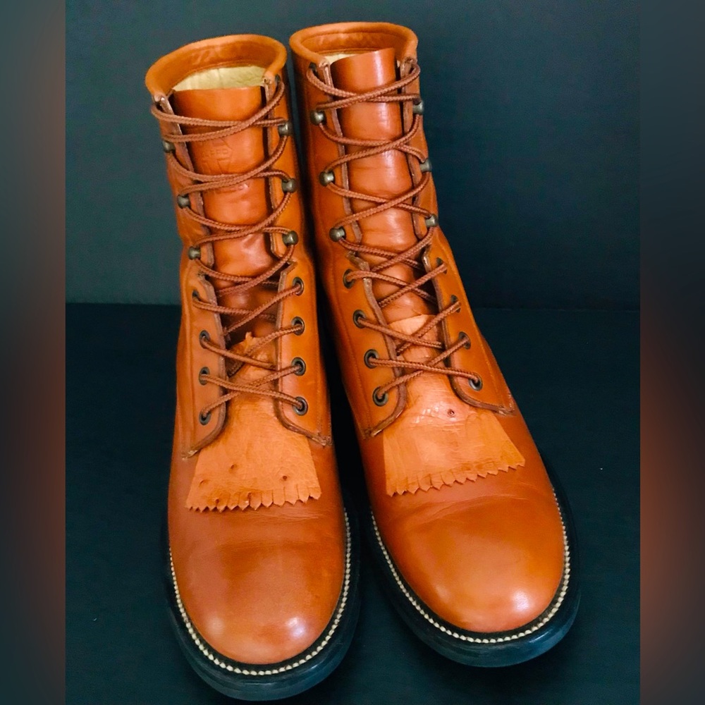 Ariat Hexcel ProTechnology Riding Leather Prairie CottageCore LaceUp Boots Sz-6B